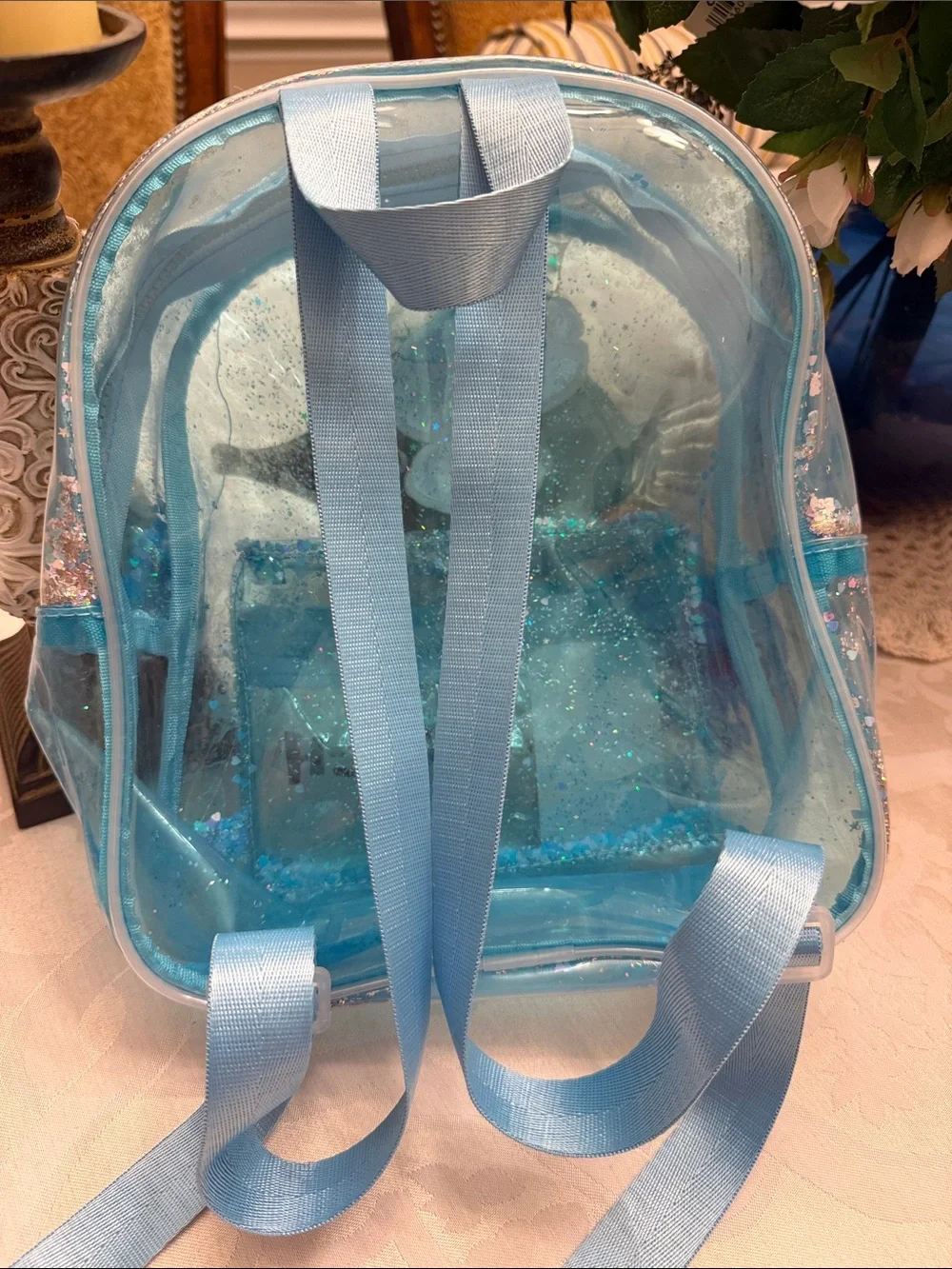 NWT Lilo & Stitch Glitter confetti Blue Mini Backpack